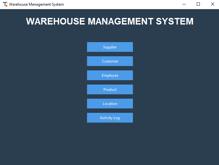 Screenshot 1 of Warehouse Management System